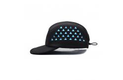 China Triangle Shape Laser Cutting Customized 5 Panel Camper Hat With Linning supplier
