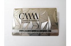 China Frosted Engraved Silver Etch Metal Business Cards 85x54mm supplier