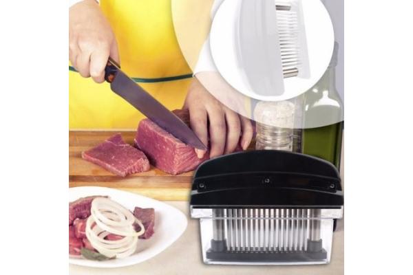 Kitchen Grade Meat Tenderizer Tool Mincer 48 Needles With Razor Sharp Blade