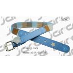 Square Printing Blue Kids Elastic Belts Metal Bear On The Loop Nickel Buckle for sale