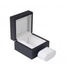 Customized Black Matte Single Watch Boxes Pu Leather Square Wooden