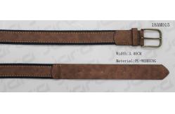 China 3.4cm Width Tan PU / Polyester Mens Casual Belts With Old Brass Buckle supplier
