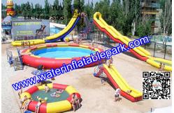 China Summer Pool Inflatable Water Games With Slide ,  Adventure Inflatable Water Sports supplier
