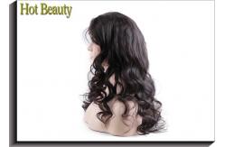China Virgin Human Hair Front Lace Wigs Loose With Baby Hair Around , Elastic supplier