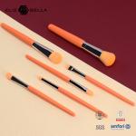 Customizable Portable Makeup Brush Set With Synthetic Hair Shiny Silver Aluminium Ferrule