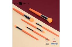 China Customizable Portable Makeup Brush Set With Synthetic Hair Shiny Silver Aluminium Ferrule supplier