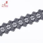 Cheerslife Factory Price 4.5Cm Water Soluble Chemical Milk Yarn Embroidery Black Lace Trim Ribbon Border For Diy for sale
