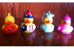 China Various Mini Keychains Duck Toy , LED Character Rubber Duck Keychains Ring supplier