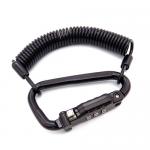 Elastic Spiral High Security Cable Lock Motorcycle Helmet Lanyard Combination Lock
