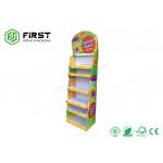 Custom POP Retail Promotional Folding Paper Floor Display Shelf For Drinks