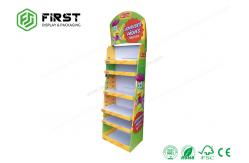 China Custom POP Retail Promotional Folding Paper Floor Display Shelf For Drinks supplier