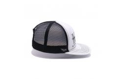 China Charcoal White Mesh Back 5 Panel Trucker Cap Female Snapback Hat supplier