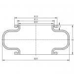 Single Convoluted Air Spring Bellows Airsustech Air Bag 8'' ×1 Cross Firestone WO1R584085 DUNLOP SP 1218 for sale
