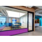 Full glass partition system with sliding door top hung sliding door full view partition system for sale