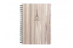 China Metal Spiral Presentation Book B5 Diecutting Wood Grain Hard Cover With Index Divider supplier