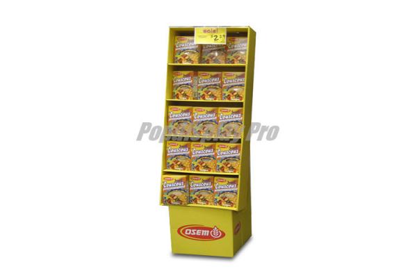 Eco Friendly Paper 5 Shelves Side Wing Display Free Standing Easy Assembly