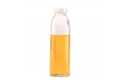 China Empty Round Glass Juice Bottles , Portable Raindrop Flavored Water Bottle supplier