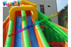 China Large Outdoor Inflatable Water Slides Pool With PLATO 0.55mm PVC Tarpaulin supplier