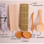 9PCS Disposable Bamboo Sushi Roll Set kit Rice Spreader For Starter
