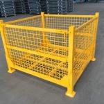 Heavy Duty Colorful Material Handling Equipment Folding Wire Mesh Container for sale