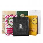 Custom Zipper Kraft Paper Laminated Film Coffee Bag Zip Square Bottom Bag For Coffee Bean for sale