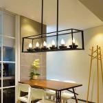 Rectangular Creative LED Lighting , Modern Glass Chandelier 5/6 Lights European Pastoral 120~240V for sale