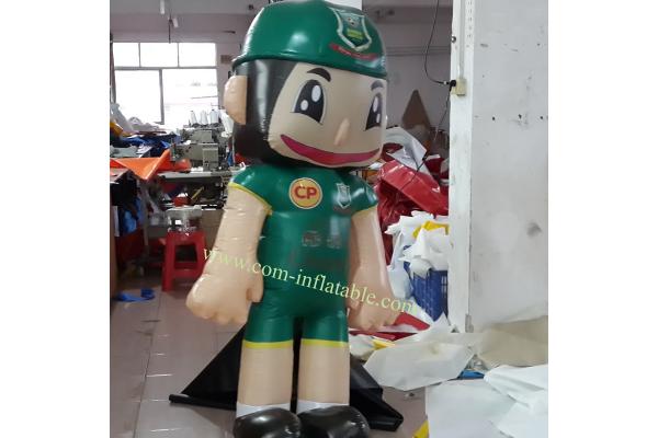 Inflatable green robot model carton