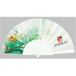 Custom Folding Hand Fans with plastic ribs and full color printed fabric ,  size 23cm for sale