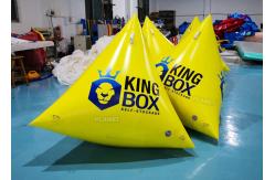 China Triathlon Race 1.2m Yellow Triangle Inflatable Marker Buoy With Logo supplier