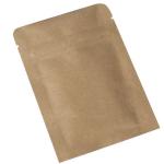 Tear Notch 80mic k Stand Up Pouch , W125mm Brown Kraft Paper Zipper Bag for sale