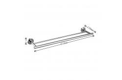 China SUS304 Polished Nickel Double Towel Bar Modern 24 Inch Towel Rack Wall Mount supplier