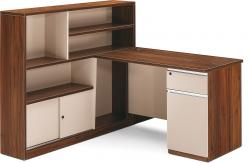 China E0 / E1 Board Wooden Computer Table 1.5M With File Storage Cabinet supplier