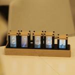 RGB Electronic Glow LED Tube Light Clock Square Shape