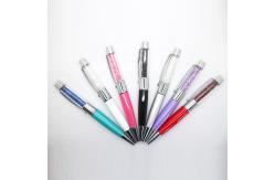 China Shiny Crystal Can Writing Pen Usb Transparent Container Metal UDP Flash Chip supplier