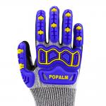 Breathable Oil Field Impact Gloves Non Slip Sandy Nitrile Palm Coated Gloves for sale