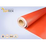 Red Flexible Connector Thermal Insulation Fabric Silicone Coated Glass Cloth for sale