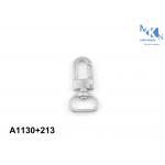 Embossed Logo Bag Snap Hook Matt Silver Plating Corrosion Resistance for sale