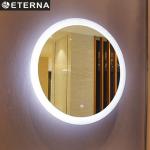 Modern Hotel Bathroom Round Illuminated Mirror with Custom Shape and IP44 Rating Design for sale
