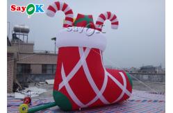 China Commercial Red 210D Inflatable Stocking Socks With Candy supplier