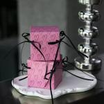 Custom Pink Wedding Candy Box Chocolate Bread Box Bow Gift Folding Box Wedding Table Candy for sale
