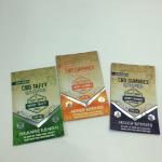 Custom printed 1g 3.5g recycle smell proof zipper gummy bear CBD small stand up edible 3.5g mylar weed bag for sale
