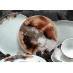 SGS 11 Inch Flat Round Porcelain Dessert Plates With Decals