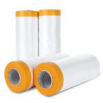 PE Transparent  Pre Taped Masking Film Paper Dustproof Auto Painting for sale