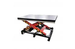 China Electric Mobile Hydraulic Lifting Table Trolley With Fork Pocket 1300x850mm supplier