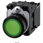 Siemens 3SU Flat Nose Round Button Green 3SU1102-0AB40-1BA0 -25°C Minimum Operating Temperature with LED Light Type for sale