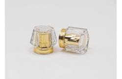 China Non Spill Gold Aluminum Perfume Bottle Lid Textured Design With Concave Collar supplier