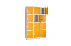 China KD Structure Metal Gym Lockers 12 Door Steel Locker With Handle Lock supplier