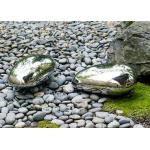 Polished Rock Sculpture , Stainless Steel Outdoor Sculpture Customised for sale