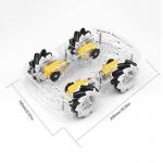 4WD Plastic Transparent Wheel Smart Car Chassis Kit For Mecanum for sale