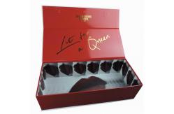 China Luxury Retail Lip Gloss Boxes Red Printed Custom Hole Insert supplier